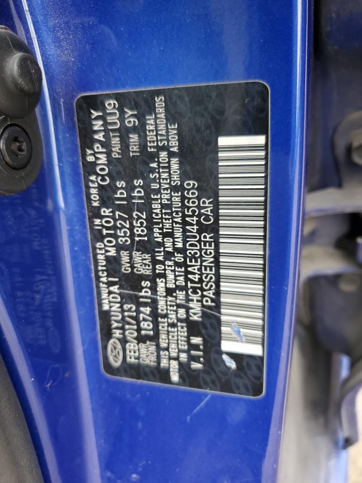 2013 Hyundai Accent VIN KMHCT4AE3DU445669 Copart auction photo, rear end / side damage thumbnail 12