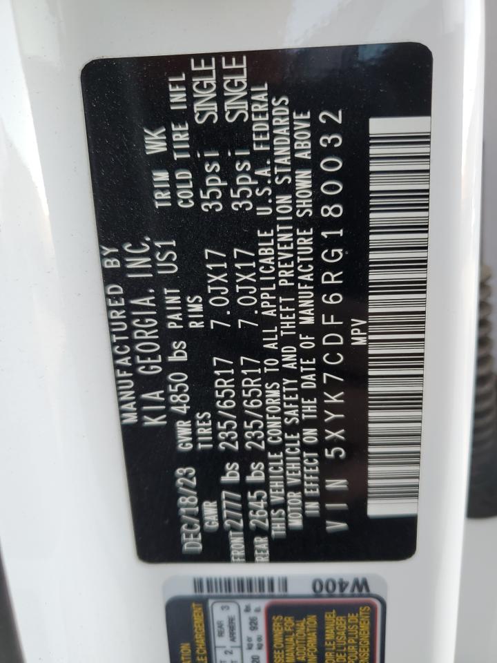 2024 KIA Sportage VIN 5XYK7CDF6RG180032 Copart auction photo, front end damage thumbnail 14