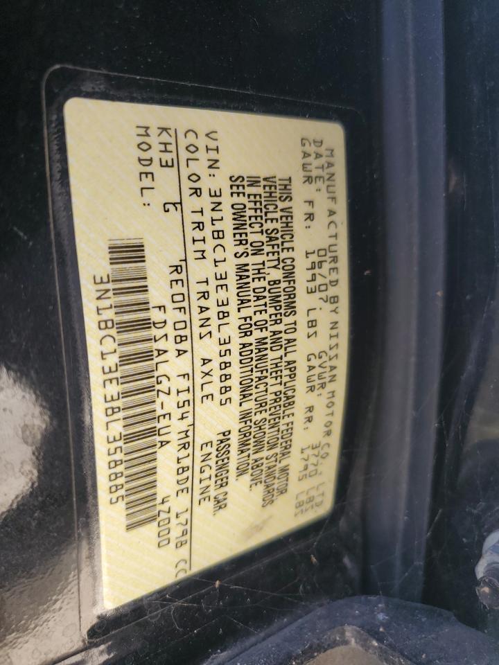 2008 Nissan Versa VIN 3N1BC13E38L358885 Copart auction photo, front end / rear end damage thumbnail 14