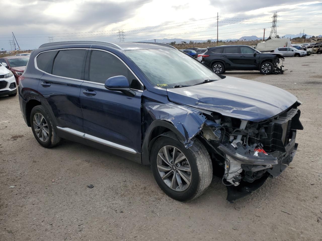 2020 Hyundai Santa Fe VIN 5NMS3CAD4LH151818 Copart auction photo, front end / undercarriage damage thumbnail 4