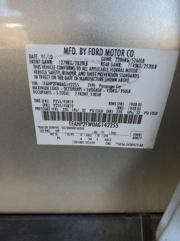 2010 Ford Taurus VIN 1FAHP2FW0AG142255 Copart auction photo, rear end / front end damage thumbnail 12