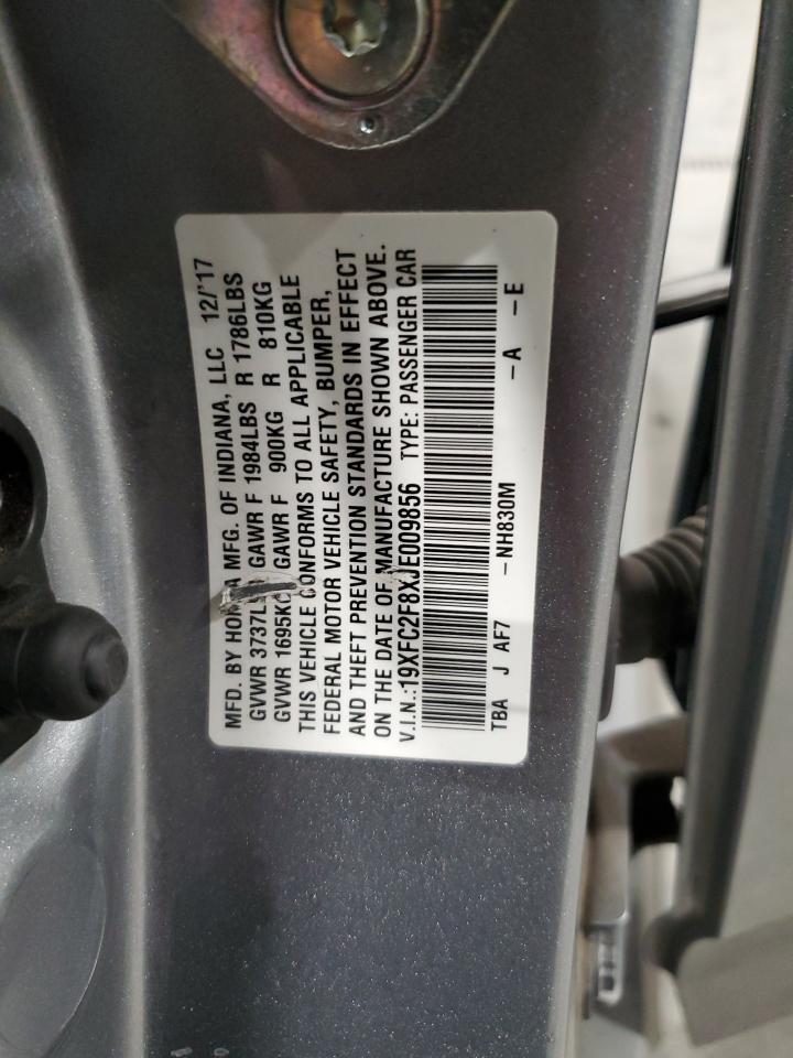 2018 Honda Civic VIN 19XFC2F8XJE009856 Copart auction photo, side / front end damage thumbnail 14