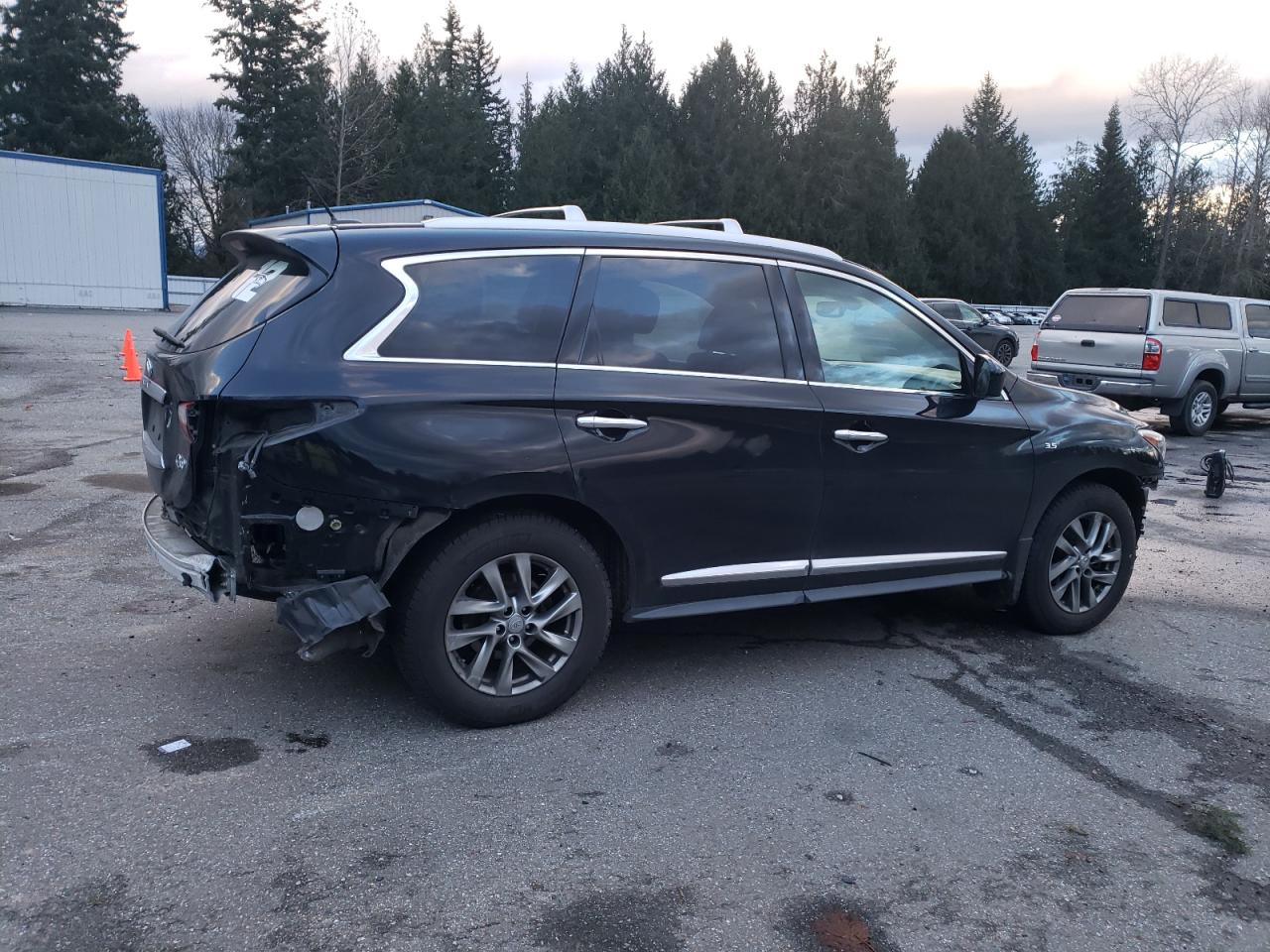 2014 Infiniti QX60 VIN 5N1AL0MM2EC520730 Copart auction photo, rear end / front end damage thumbnail 3