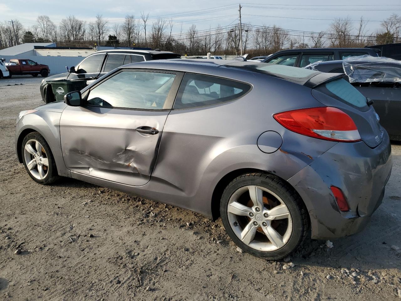 2014 Hyundai Veloster VIN KMHTC6AD9EU204221 Copart auction photo, side / mechanical damage thumbnail 2