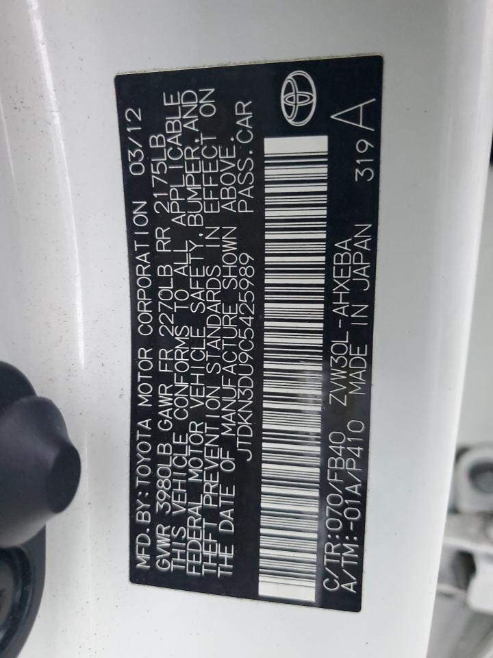 2012 Toyota Prius VIN JTDKN3DU9C5425989 Copart auction photo, front end damage thumbnail 13