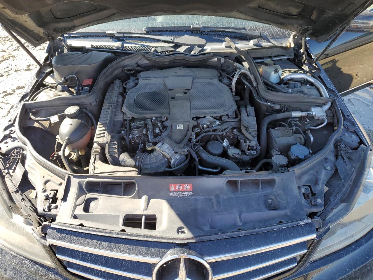 2014 Mercedes-Benz C-klasse VIN WDDGF8AB0EG159052 Copart auction photo, undercarriage / front end damage thumbnail 11