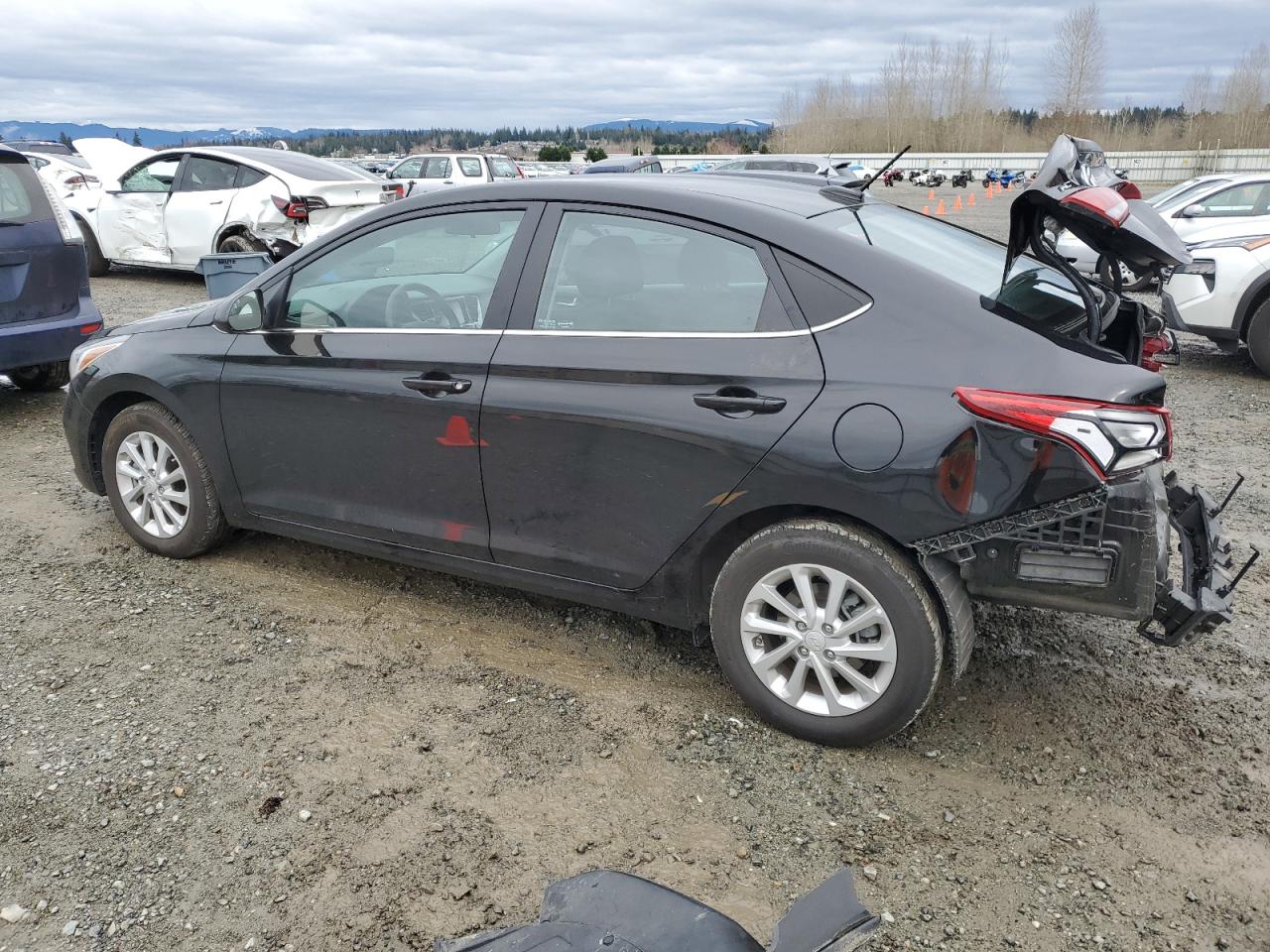 2022 Hyundai Accent VIN 3KPC24A64NE187971 Copart auction photo, rear end damage thumbnail 2