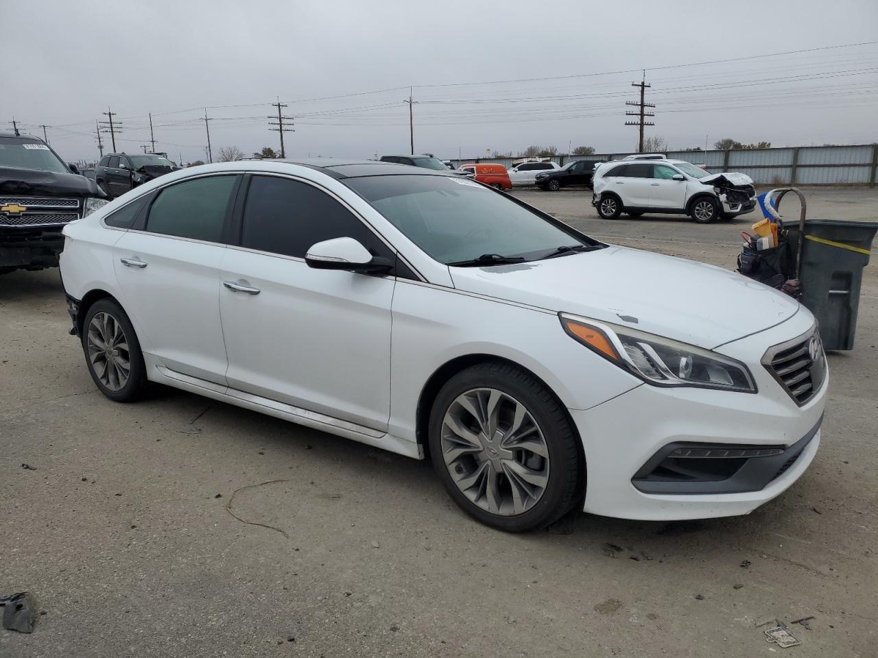 2015 Hyundai Sonata VIN 5NPE34AB7FH142586 Copart auction photo, rear end damage thumbnail 4