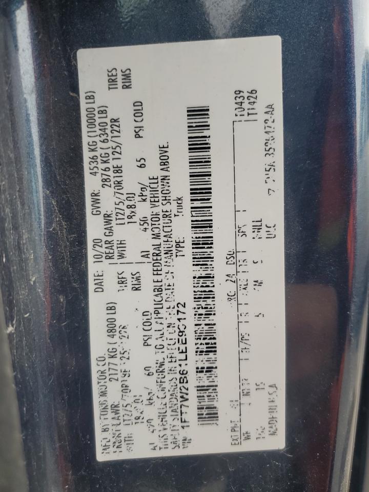 2020 Ford F250 VIN 1FT7W2B61LEE93172 Copart auction photo, front end damage thumbnail 14