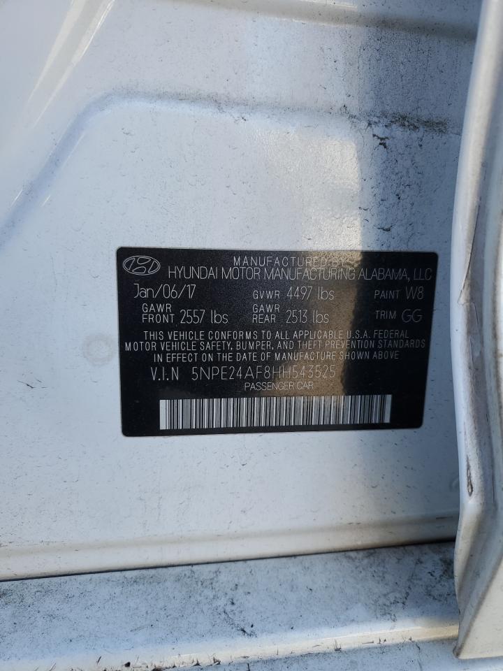 2017 Hyundai Sonata VIN 5NPE24AF8HH543525 Copart auction photo, vandalism / all over damage thumbnail 14