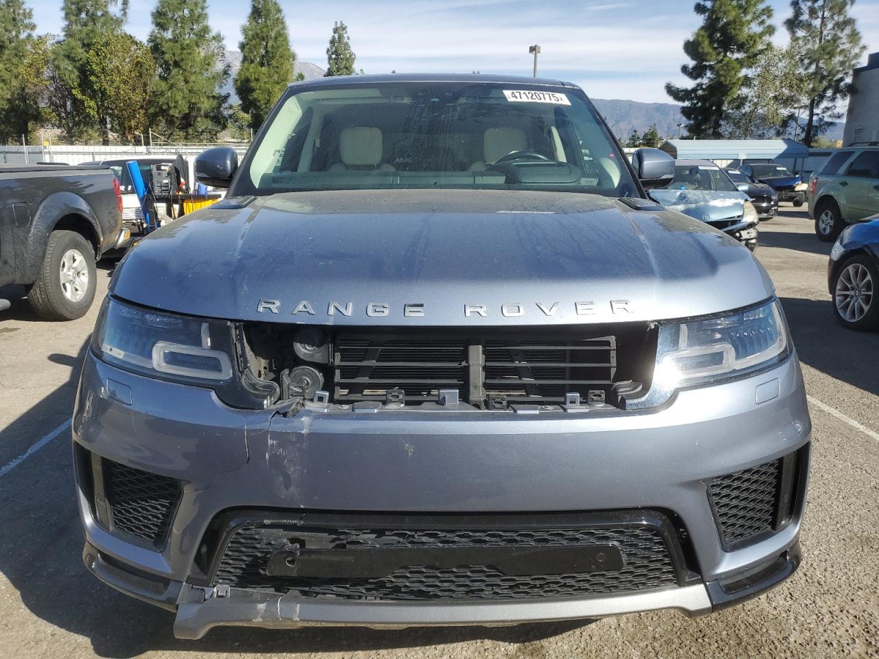 2019 Land Rover Range Rover VIN SALWR2RV1KA846878 Copart auction photo, top/roof / front end damage thumbnail 5