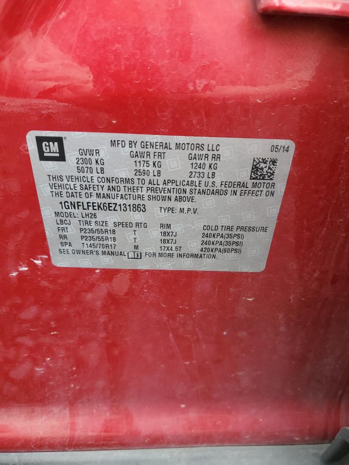 2014 Chevrolet Equinox VIN 1GNFLFEK6EZ131863 Copart auction photo, front end / side damage thumbnail 14