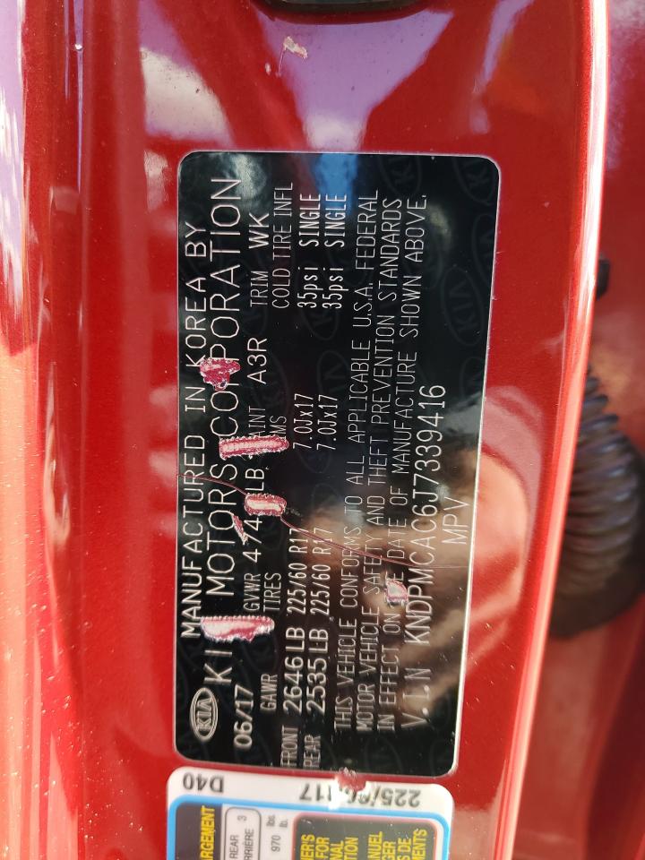 2018 KIA Sportage VIN KNDPMCAC6J7339416 Copart auction photo, front end damage thumbnail 15