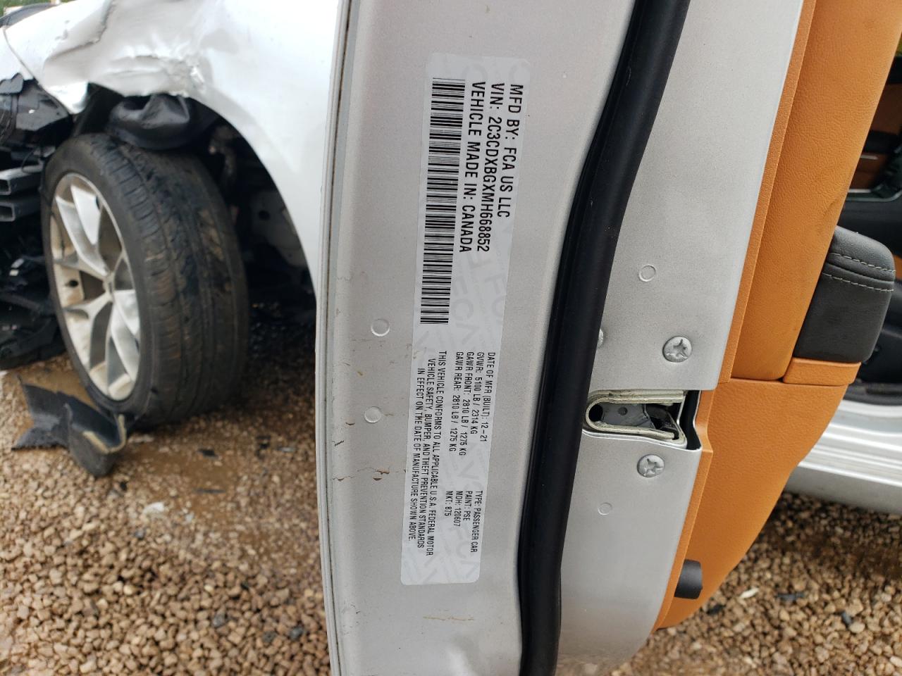 2021 Dodge Charger VIN 2C3CDXBGXMH668852 Copart auction photo, frame damage / front end damage thumbnail 12