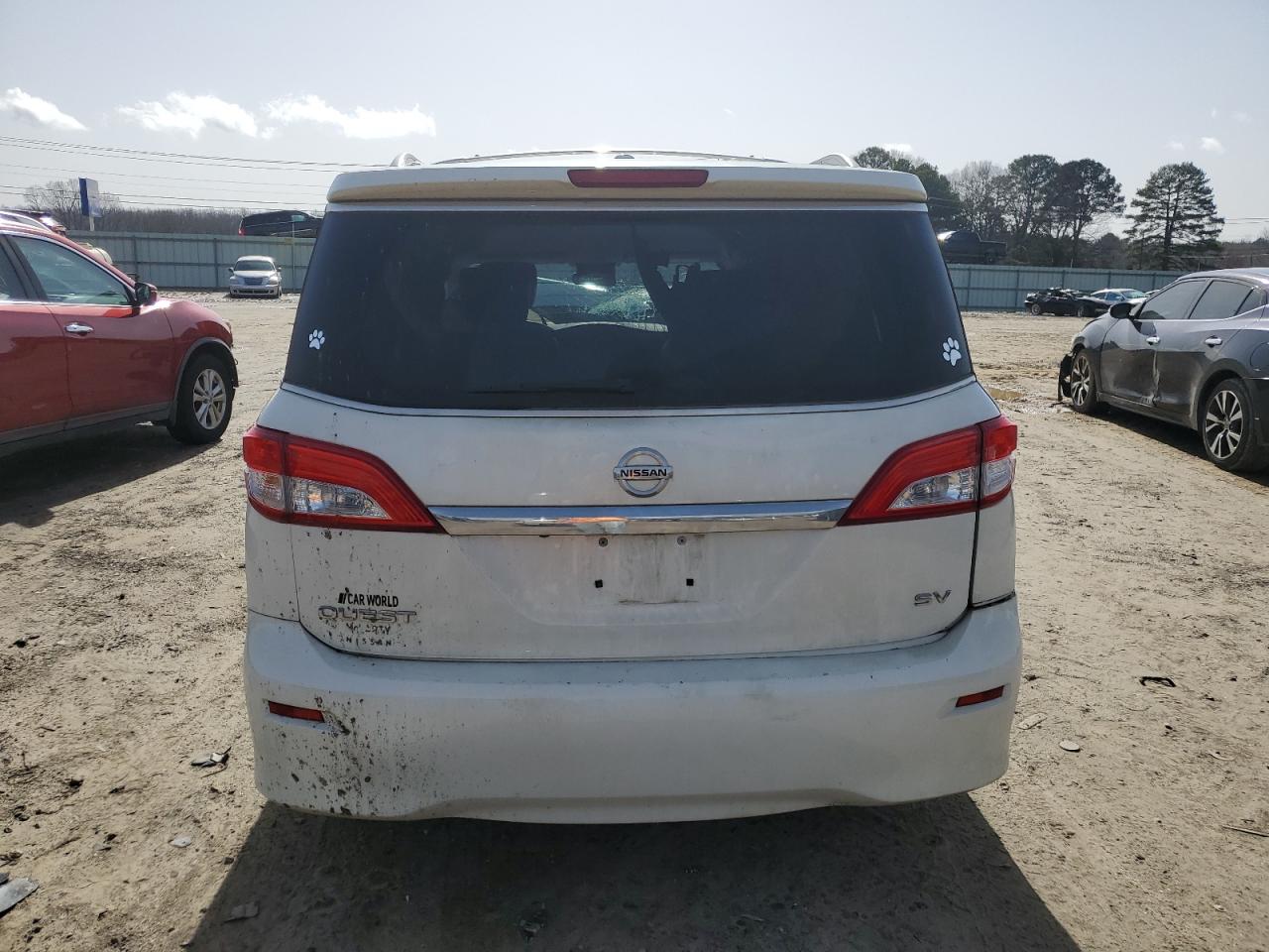 2016 Nissan Quest VIN JN8AE2KP8G9157619 Copart auction photo, front end / side damage thumbnail 6