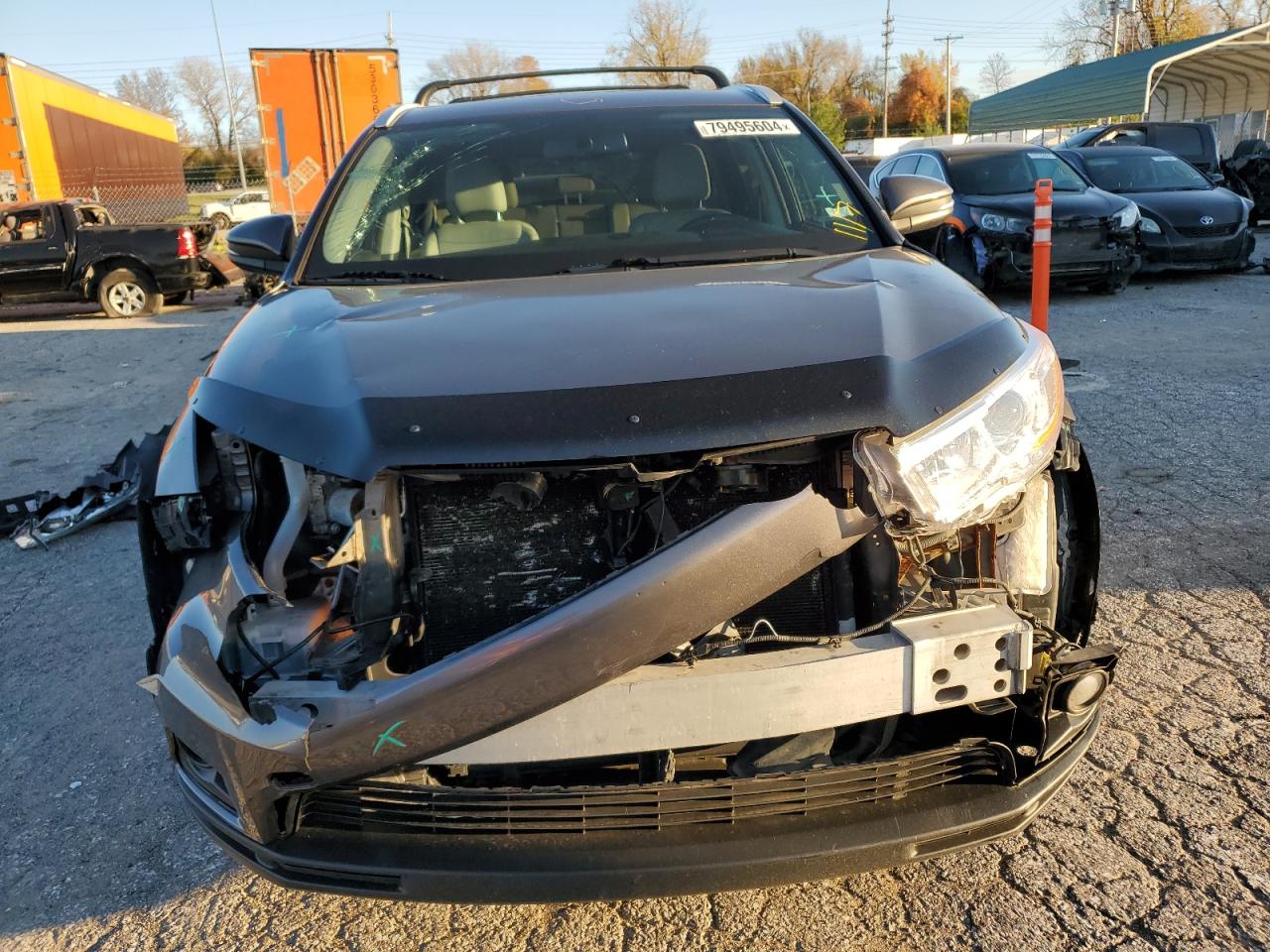 2015 Toyota Highlander VIN 5TDJKRFH5FS224774 Copart auction photo, front end damage thumbnail 5