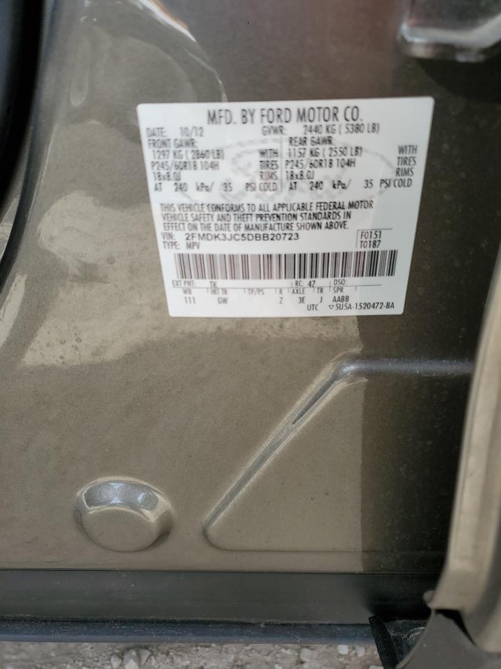 2013 Ford Edge VIN 2FMDK3JC5DBB20723 Copart auction photo, side damage thumbnail 13