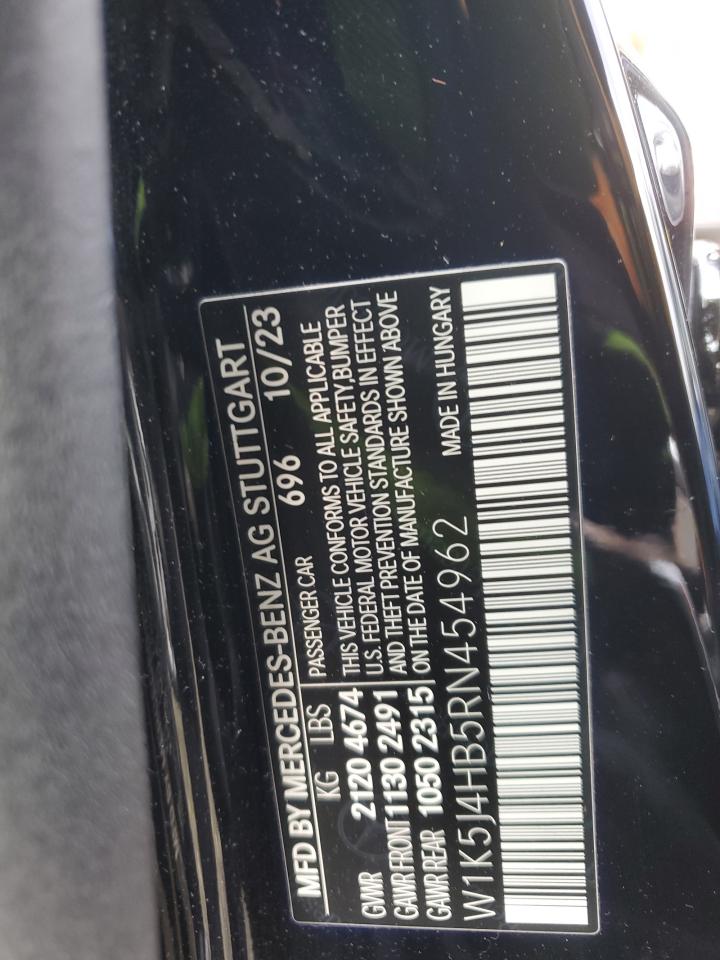 2024 Mercedes-Benz CLA-klasse VIN W1K5J4HB5RN454962 Copart auction photo, front end damage thumbnail 12