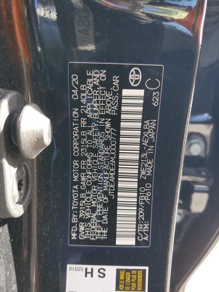 2021 Toyota Corolla VIN JTDEAMDE6MJ000777 Copart auction photo, front end damage thumbnail 14