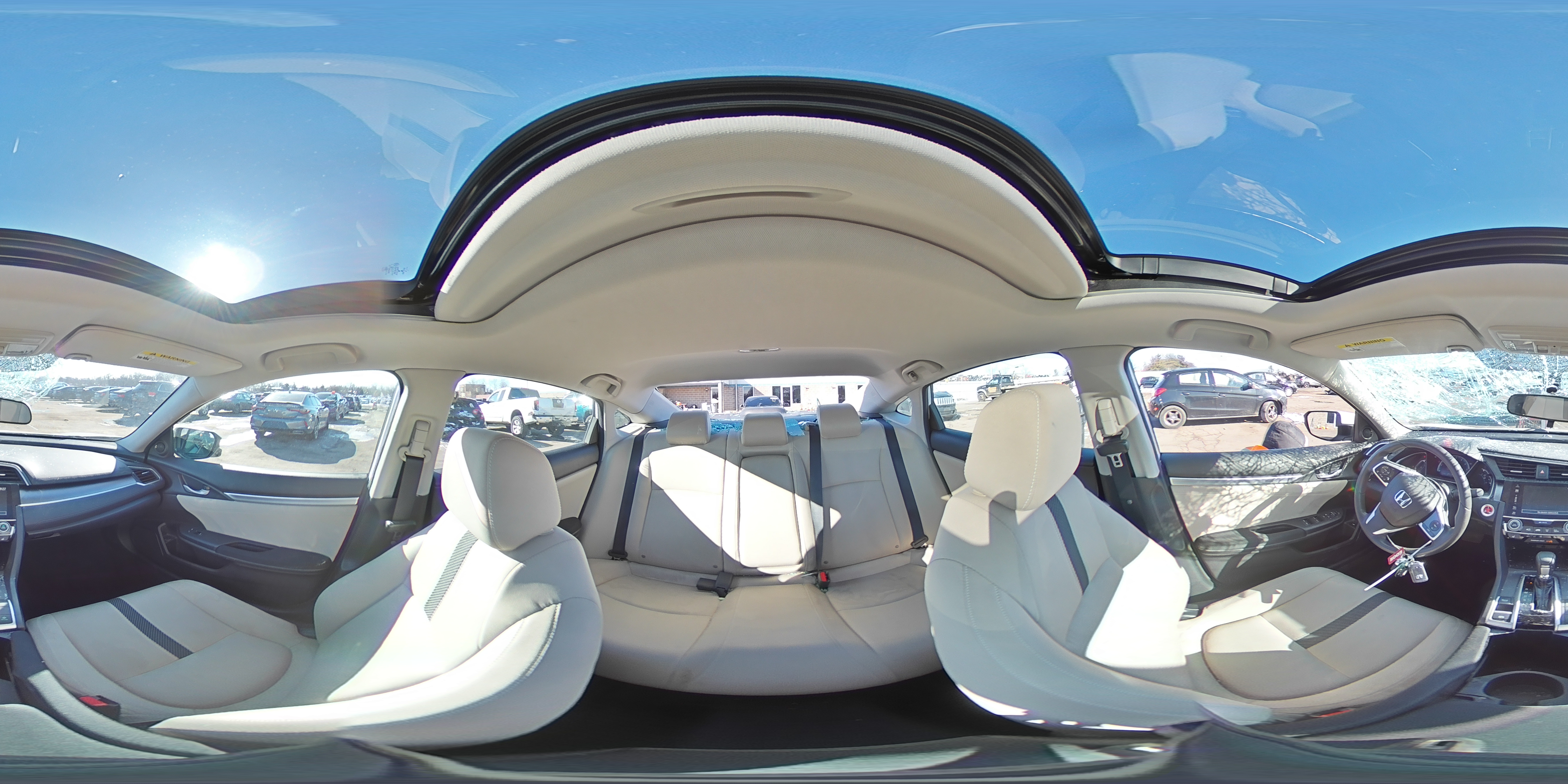 2016 Honda Civic VIN 19XFC1F34GE210207 Copart auction photo, top/roof damage thumbnail 13