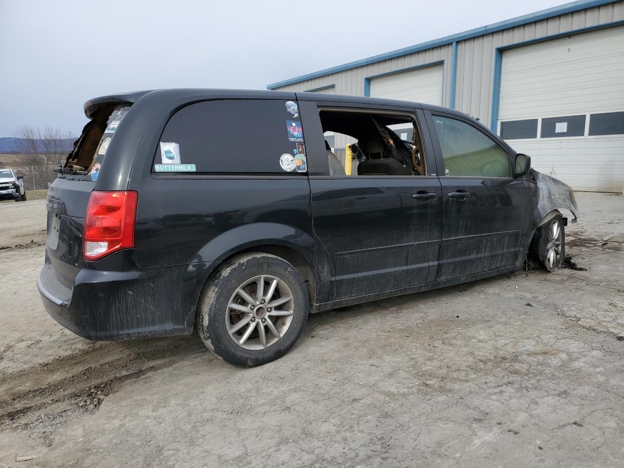 2014 Dodge Caravan VIN 2C4RDGBG6ER187966 Copart auction photo, burn damage thumbnail 3