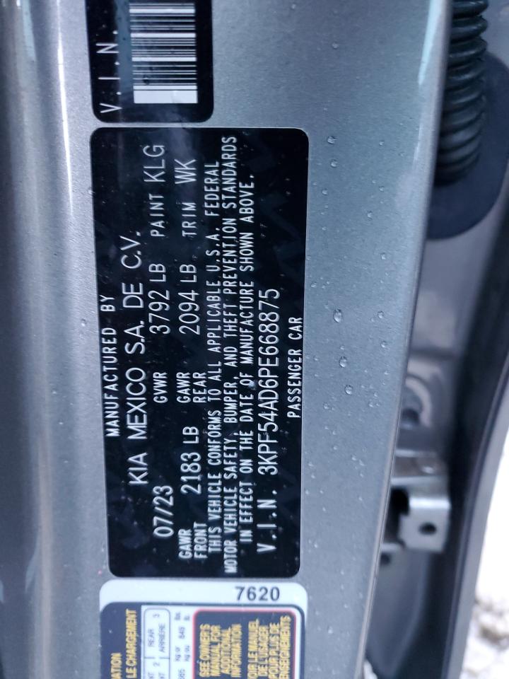 2023 KIA Forte VIN 3KPF54AD6PE668875 Copart auction photo, front end / side damage thumbnail 12