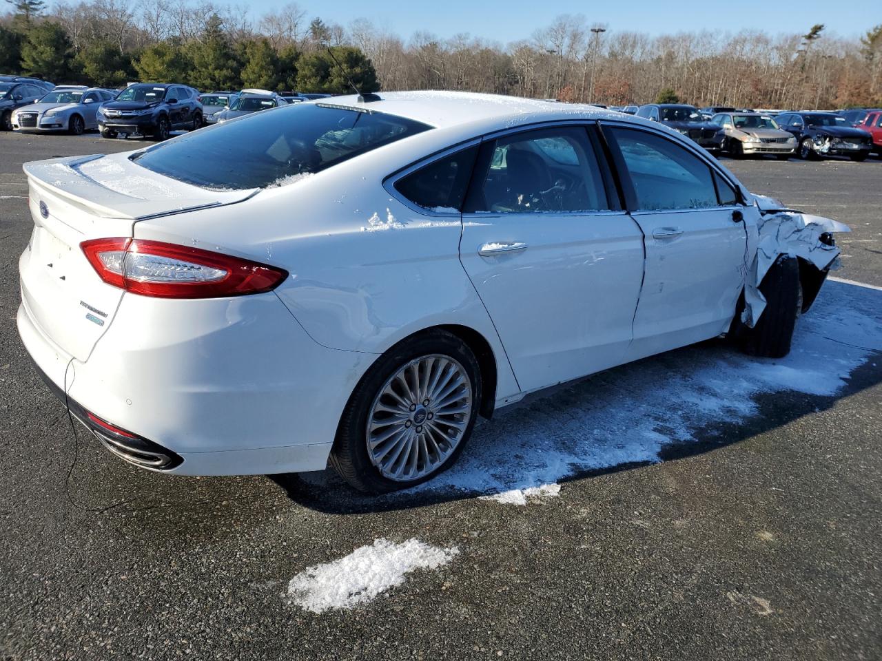 2014 Ford Fusion VIN 3FA6P0K9XER320005 Copart auction photo, front end / undercarriage damage thumbnail 3