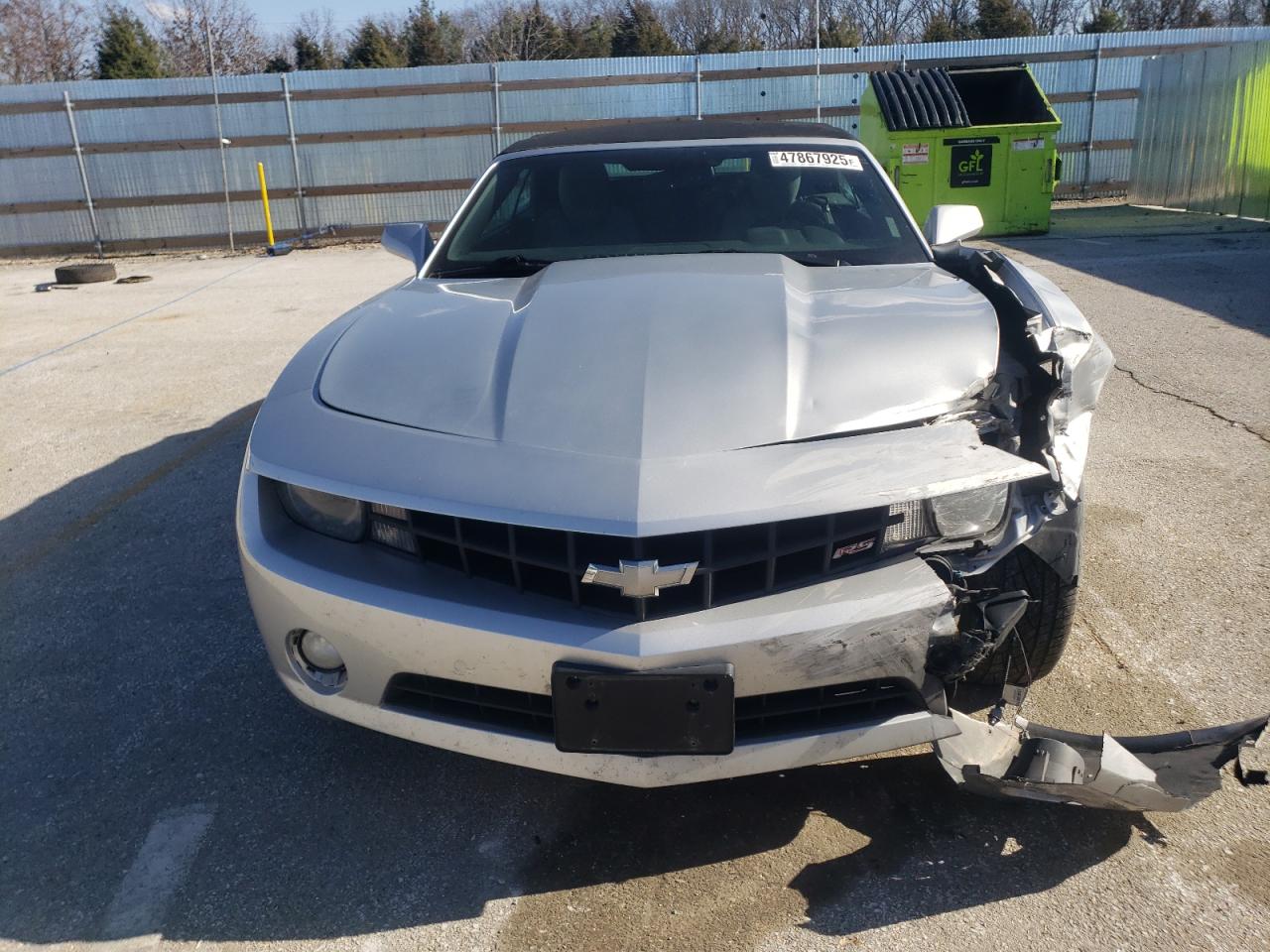 2012 Chevrolet Camaro VIN 2G1FB3D31C9102288 Copart auction photo, front end / hail damage thumbnail 5