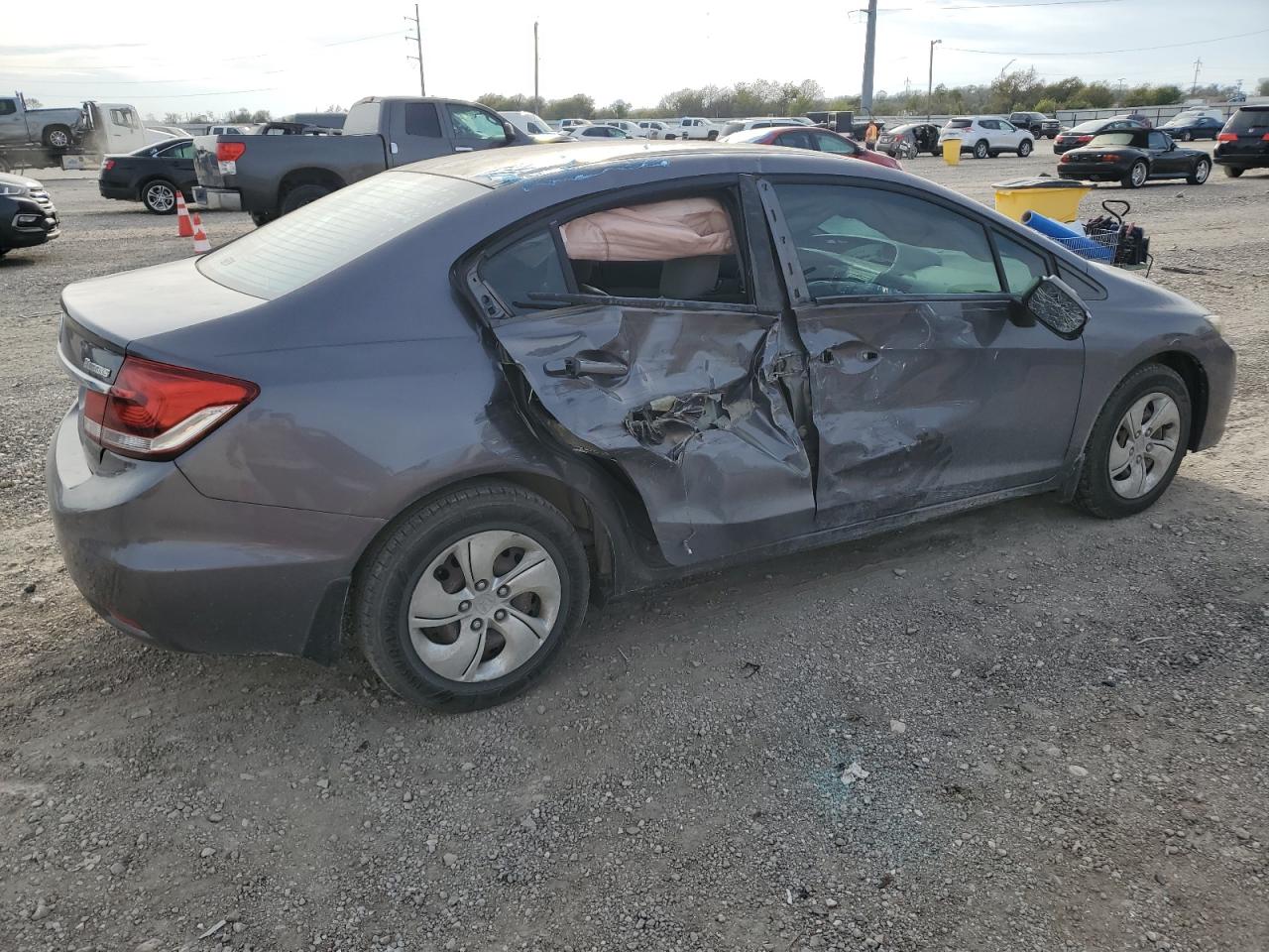 2014 Honda Civic VIN 2HGFB2F54EH532410 Copart auction photo, side damage thumbnail 3