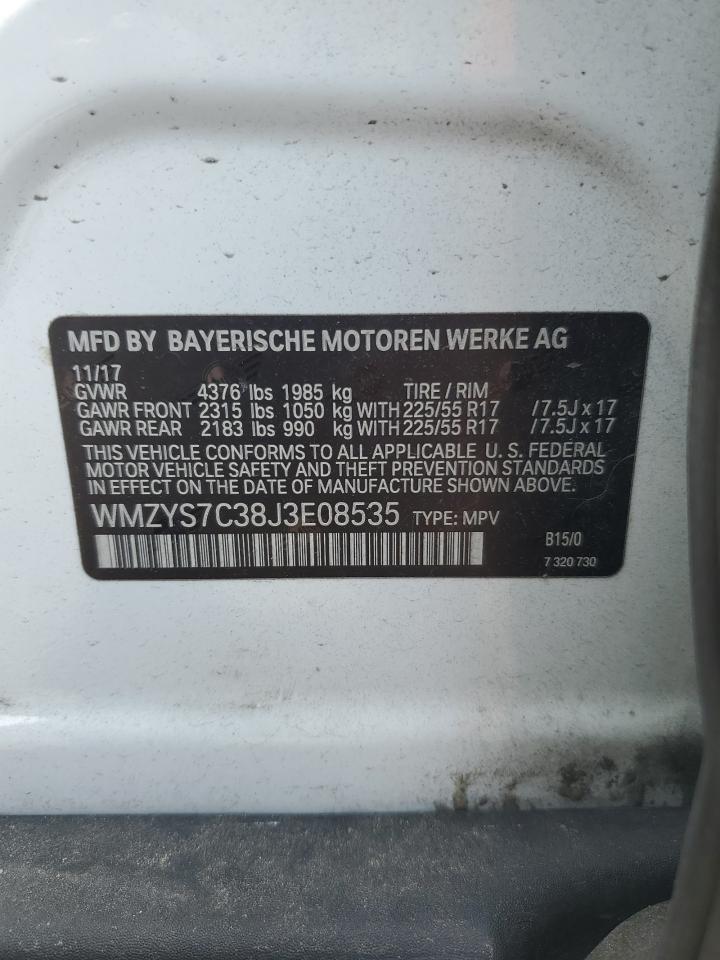2018 MINI Cooper VIN WMZYS7C38J3E08535 Copart auction photo, front end / rear end damage thumbnail 13