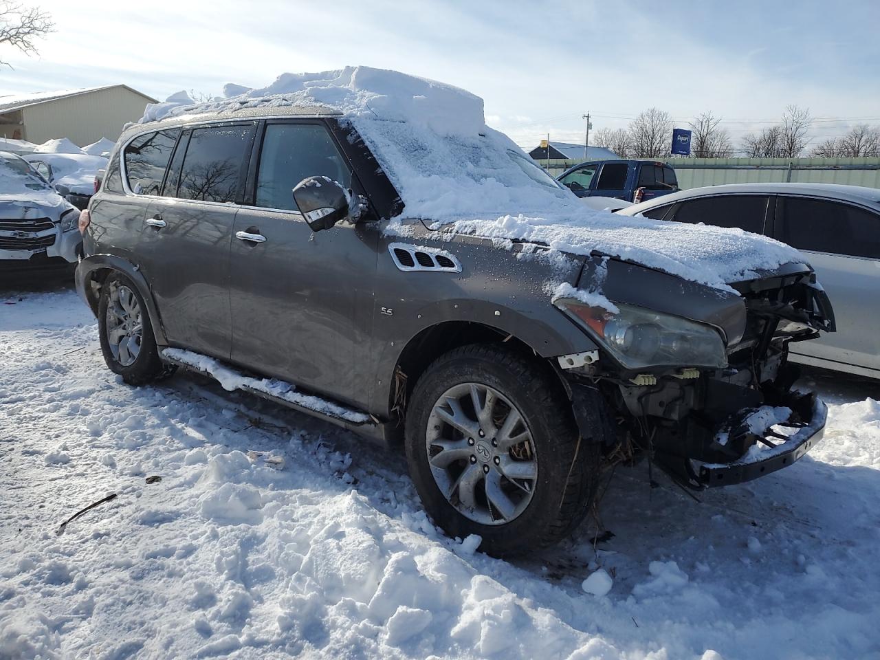 2014 Infiniti QX80 VIN JN8AZ2NE2E9062498 Copart auction photo, all over damage thumbnail 4