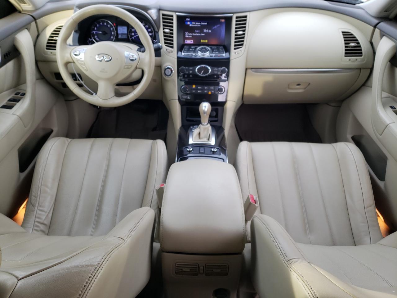 2014 Infiniti QX70 VIN JN8CS1MU6EM452341 Copart auction photo, front end / side damage thumbnail 8