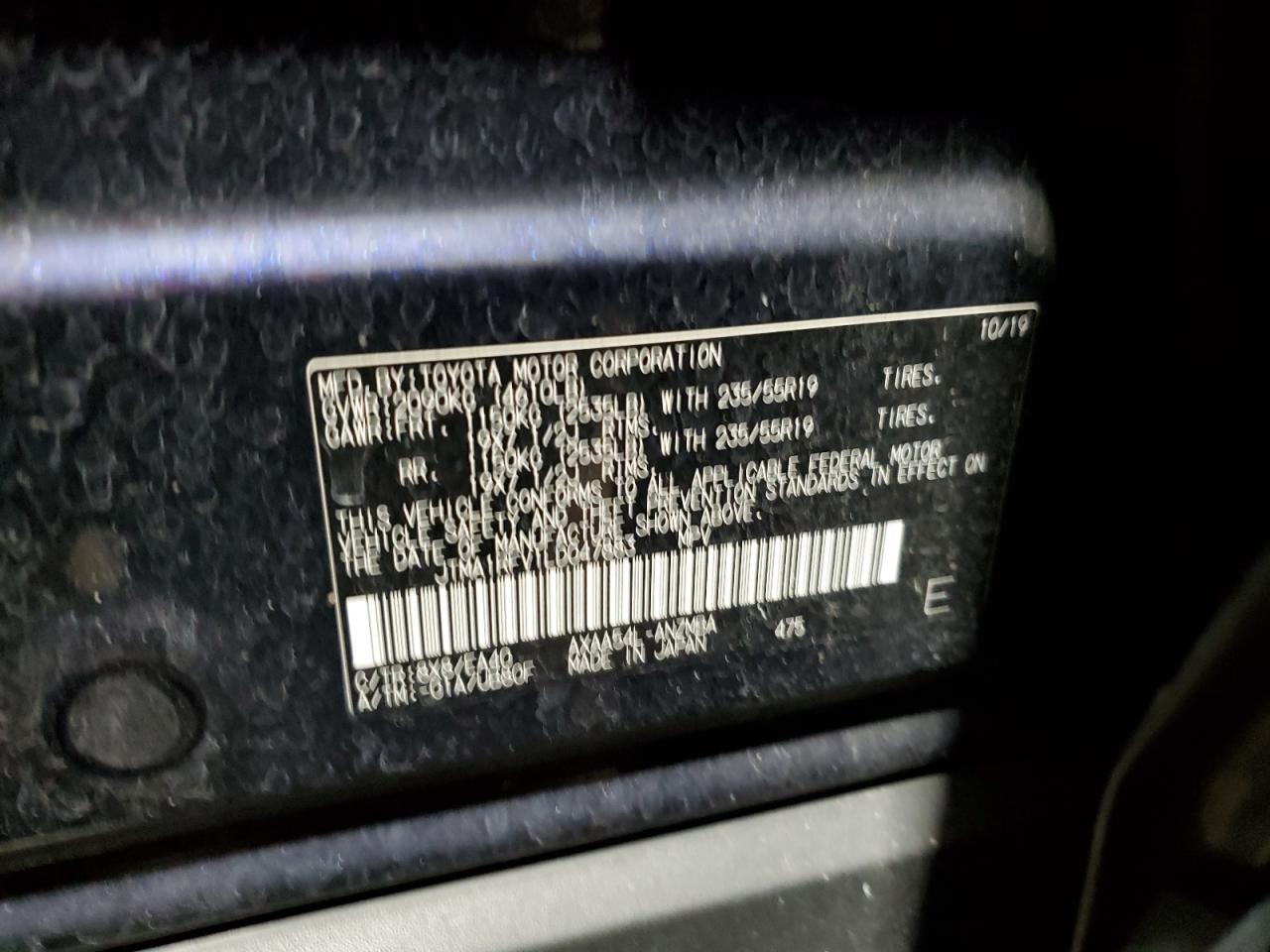 2020 Toyota RAV 4 VIN JTMA1RFV1LD047883 Copart auction photo, side / minor dent/scratches damage thumbnail 13