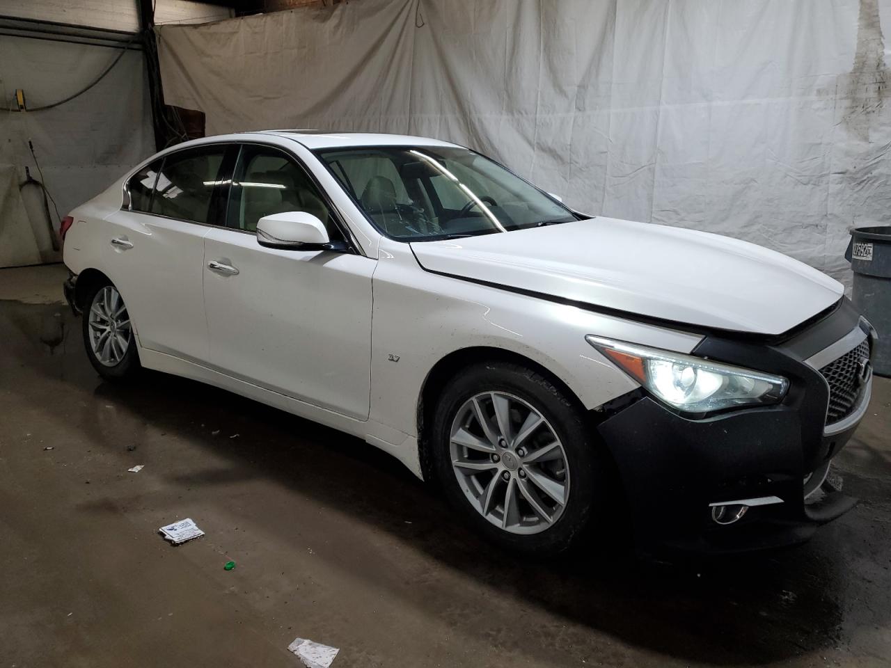 2014 Infiniti Q50 VIN JN1BV7AR0EM689170 Copart auction photo, front end / rear end damage thumbnail 4