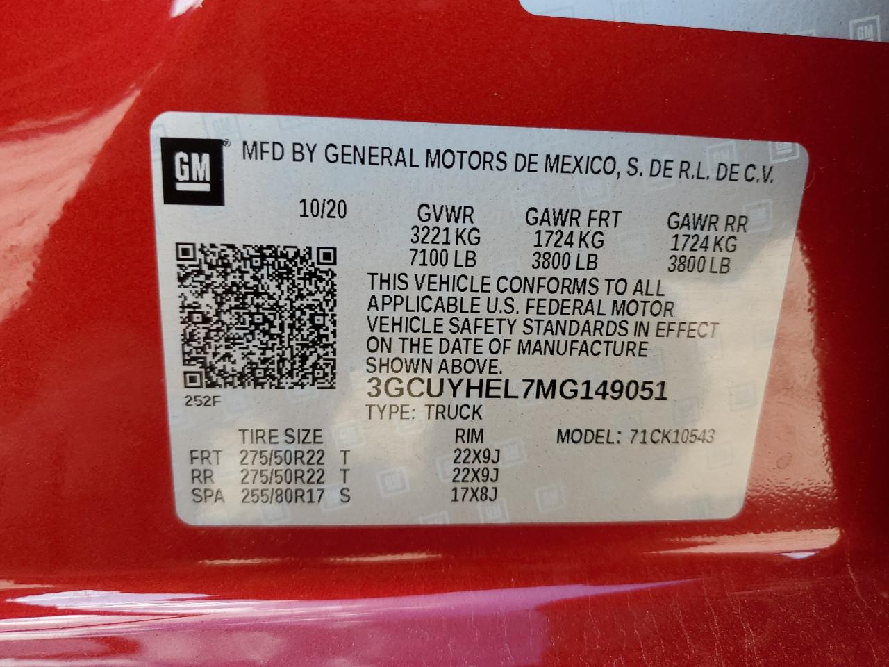 2021 Chevrolet Silverado VIN 3GCUYHEL7MG149051 Copart auction photo, side / front end damage thumbnail 12