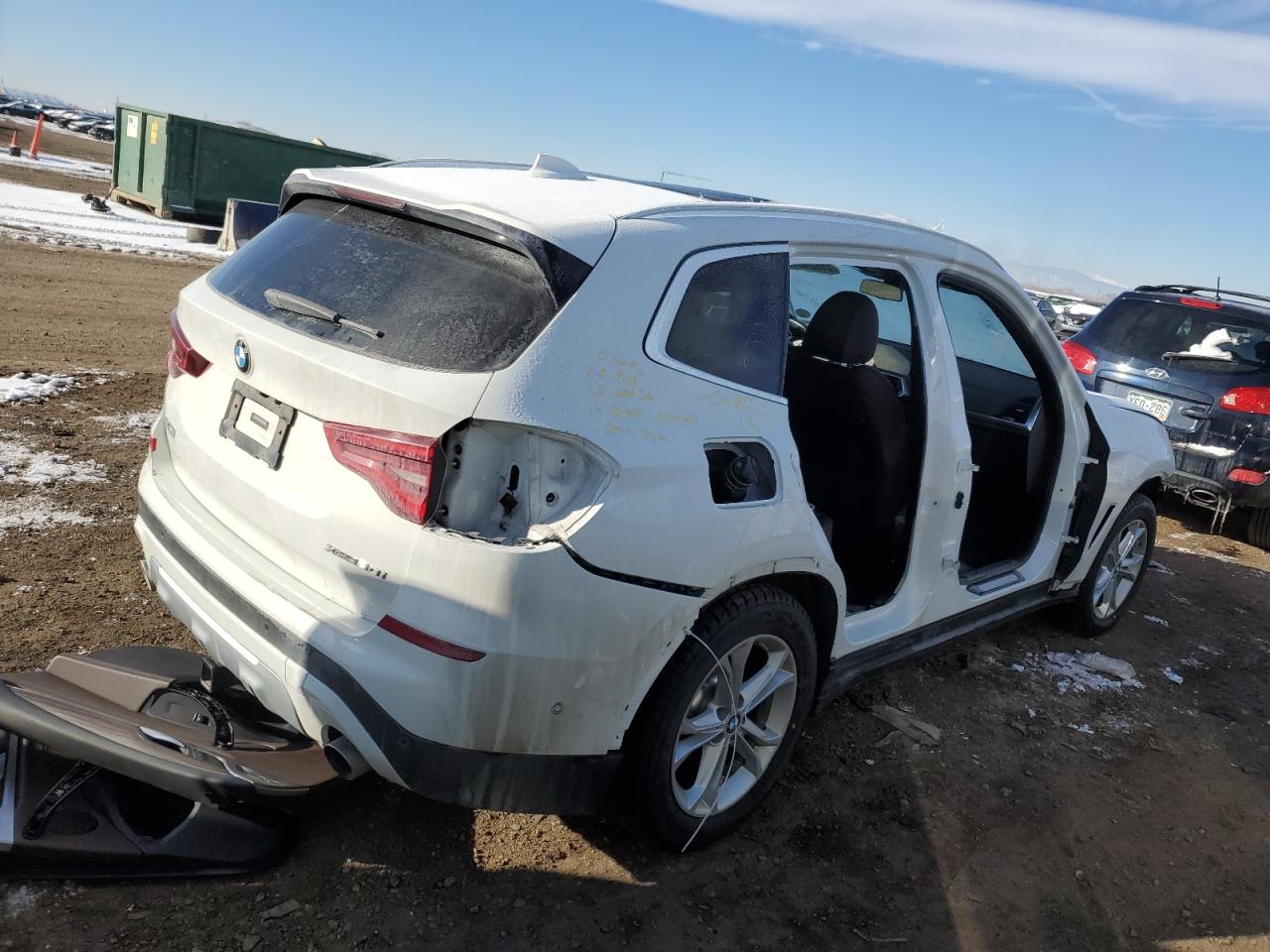 2019 BMW X3 VIN 5UXTR9C51KLP84090 Copart auction photo, side damage thumbnail 3