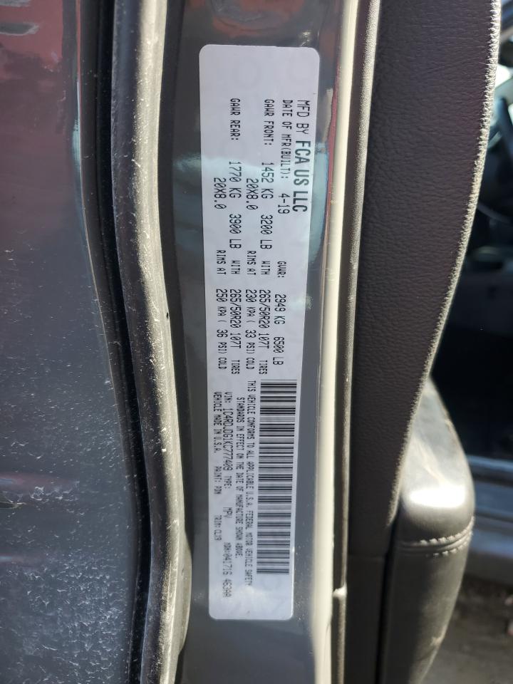 2019 Dodge Durango VIN 1C4RDJDG1KC777409 Copart auction photo, mechanical / front end damage thumbnail 13