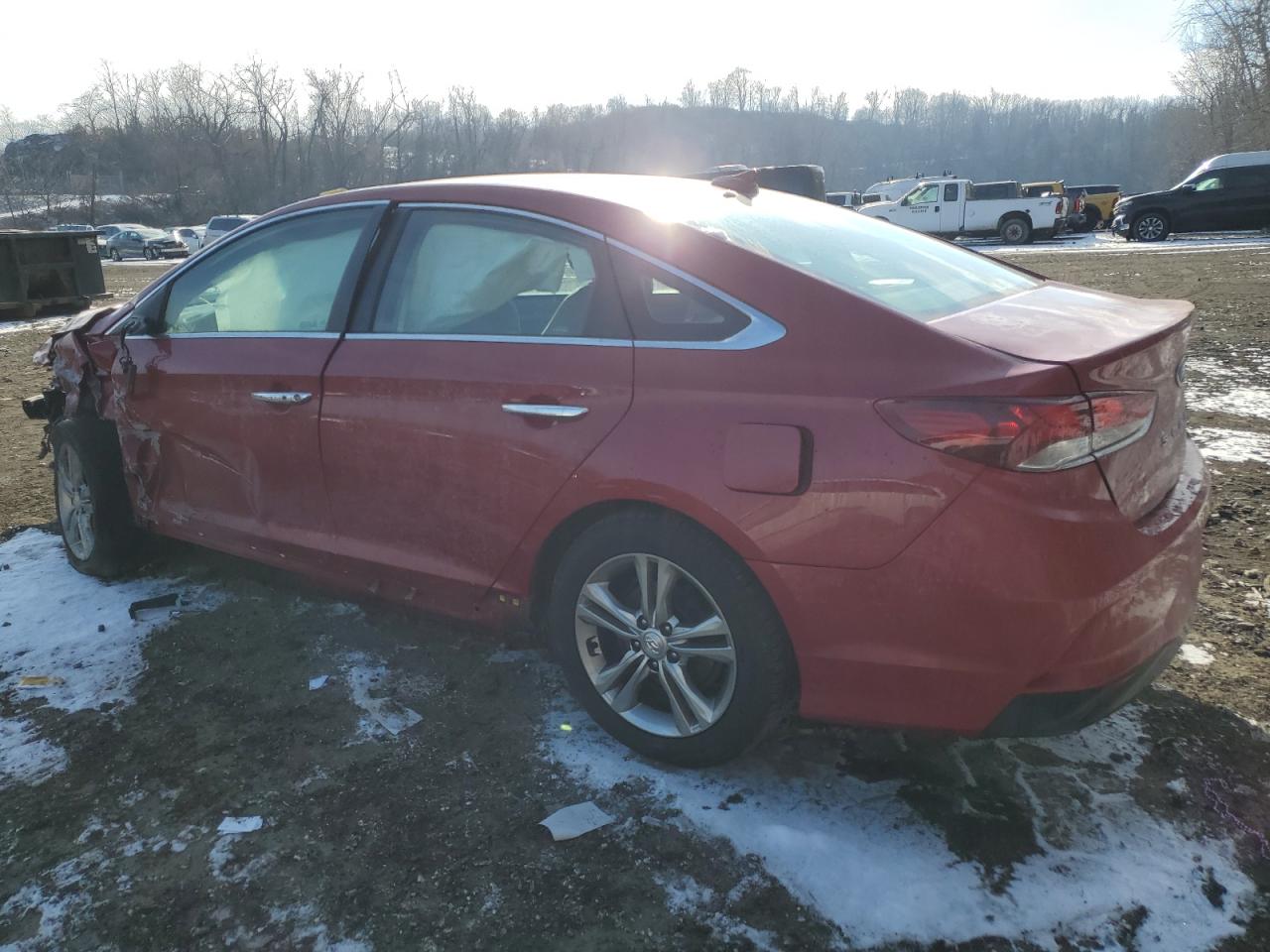 2018 Hyundai Sonata VIN 5NPE34AF2JH666224 Copart auction photo, front end / side damage thumbnail 2