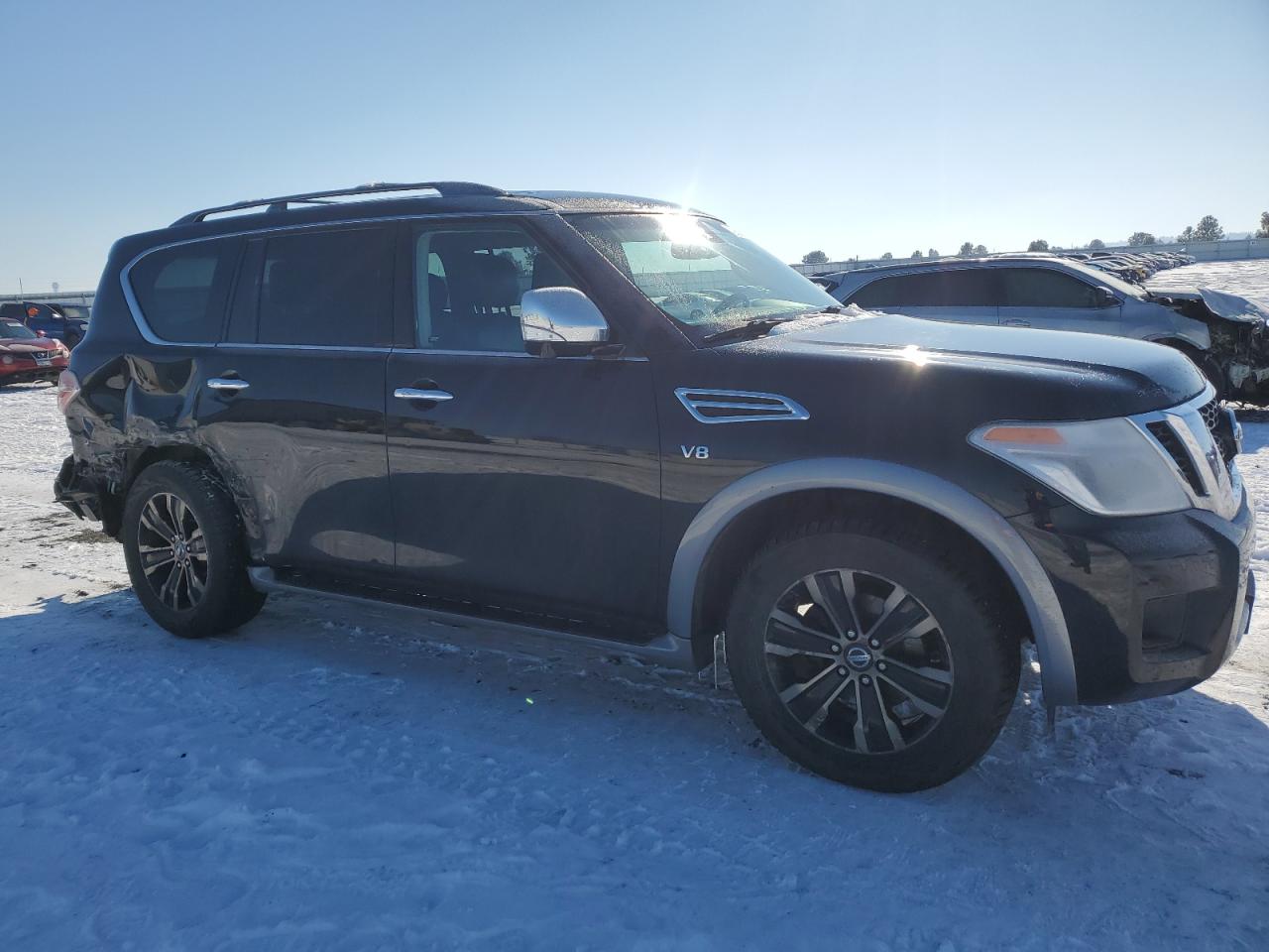 2017 Nissan Armada VIN JN8AY2NC9H9502674 Copart auction photo, side damage thumbnail 4