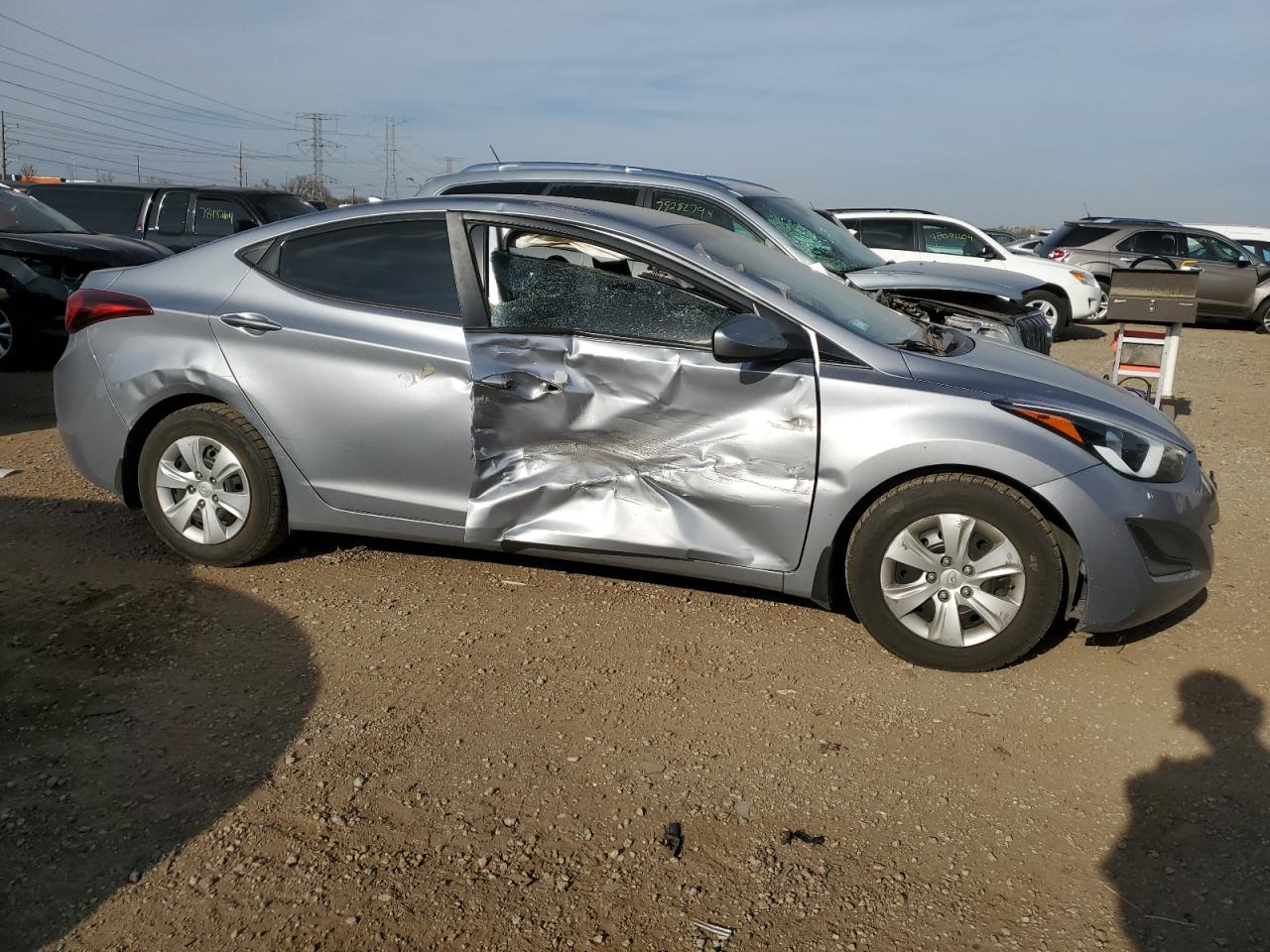 2016 Hyundai Elantra VIN 5NPDH4AE3GH778866 Copart auction photo, side damage thumbnail 4