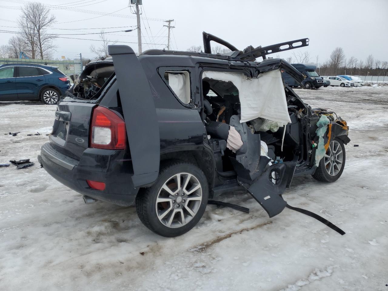 2016 Jeep Compass VIN 1C4NJDBB3GD650923 Copart auction photo, rollover damage thumbnail 3