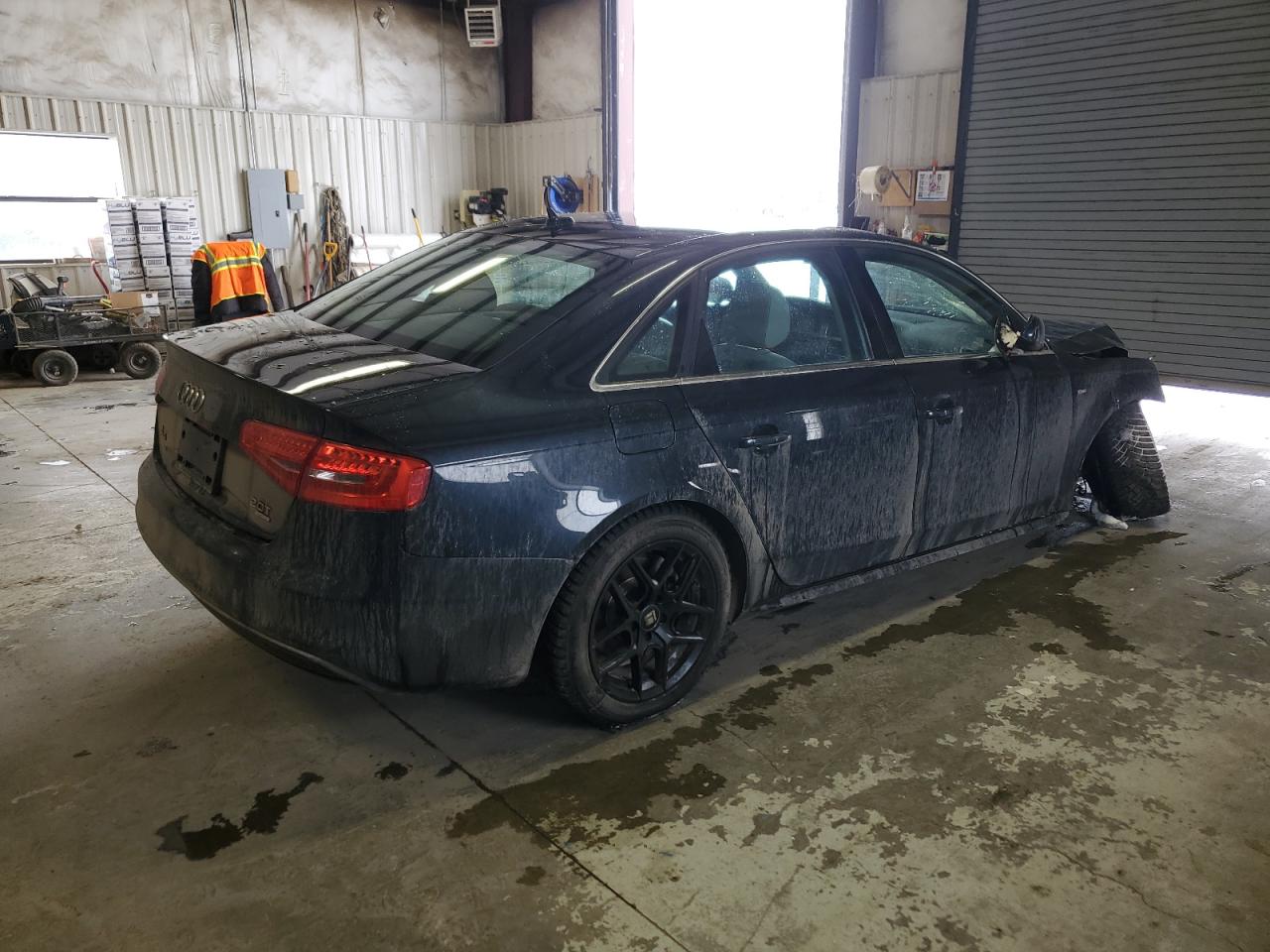 2014 Audi A4 VIN WAUFFAFL7EN011536 Copart auction photo, front end / side damage thumbnail 3