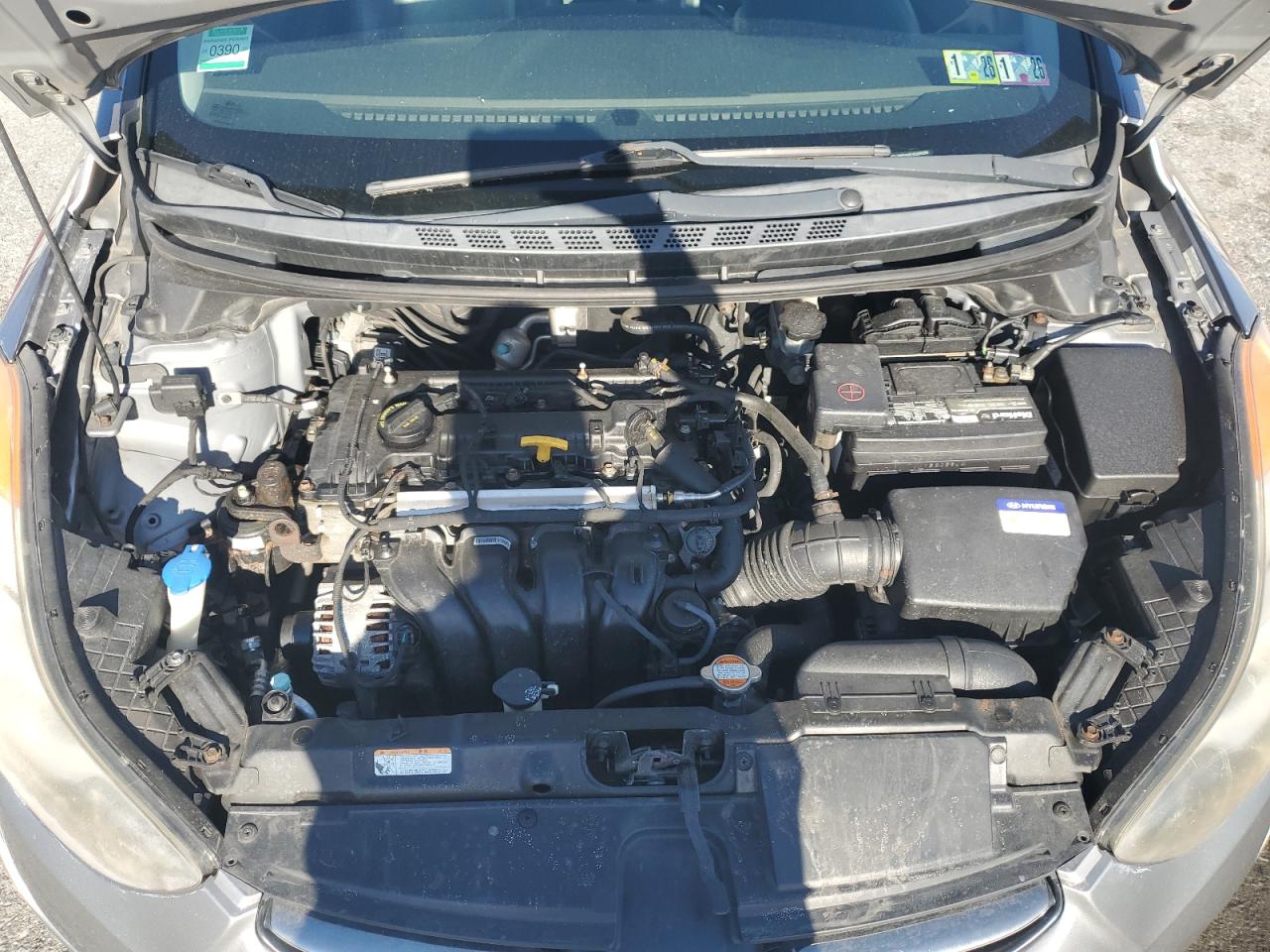 2012 Hyundai Elantra VIN KMHDH4AEXCU209296 Copart auction photo, vandalism / top/roof damage thumbnail 11