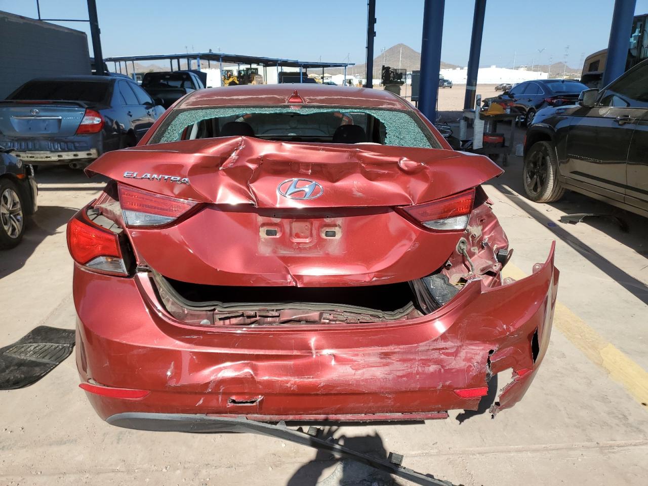 2016 Hyundai Elantra VIN 5NPDH4AE7GH786307 Copart auction photo, rear end / front end damage thumbnail 6