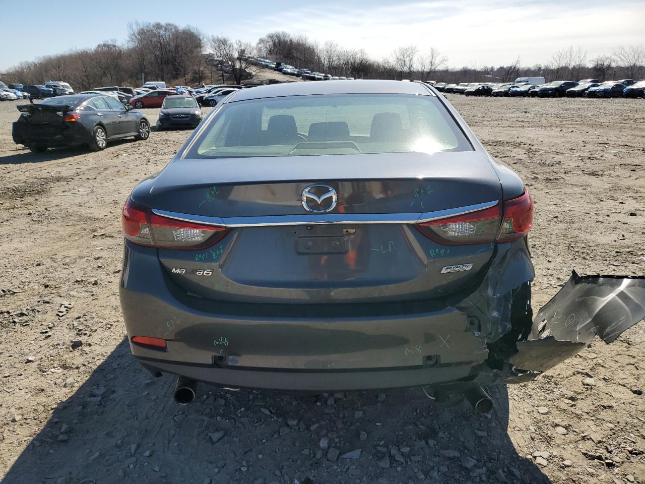 2015 Mazda 6 VIN JM1GJ1U65F1173211 Copart auction photo, rear end / front end damage thumbnail 6