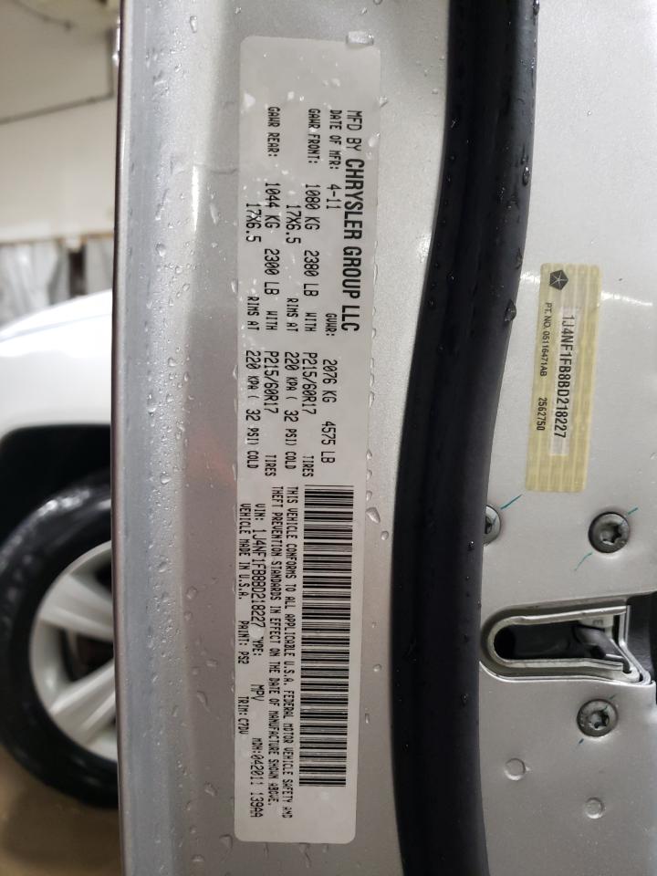 2011 Jeep Compass VIN 1J4NF1FB8BD218227 Copart auction photo, front end damage thumbnail 12