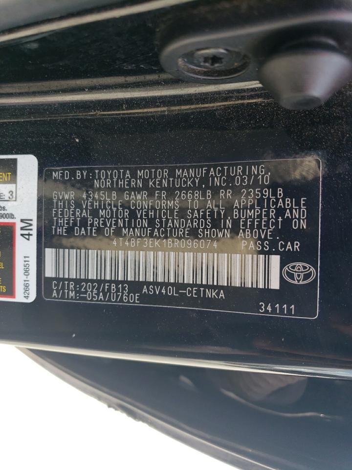 2011 Toyota Camry VIN 4T4BF3EK1BR096074 Copart auction photo, all over damage thumbnail 14
