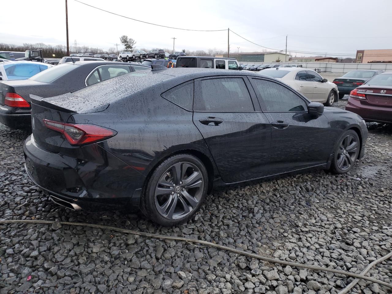 2022 Acura TLX VIN 19UUB6F50NA000763 Copart auction photo, vandalism damage thumbnail 3