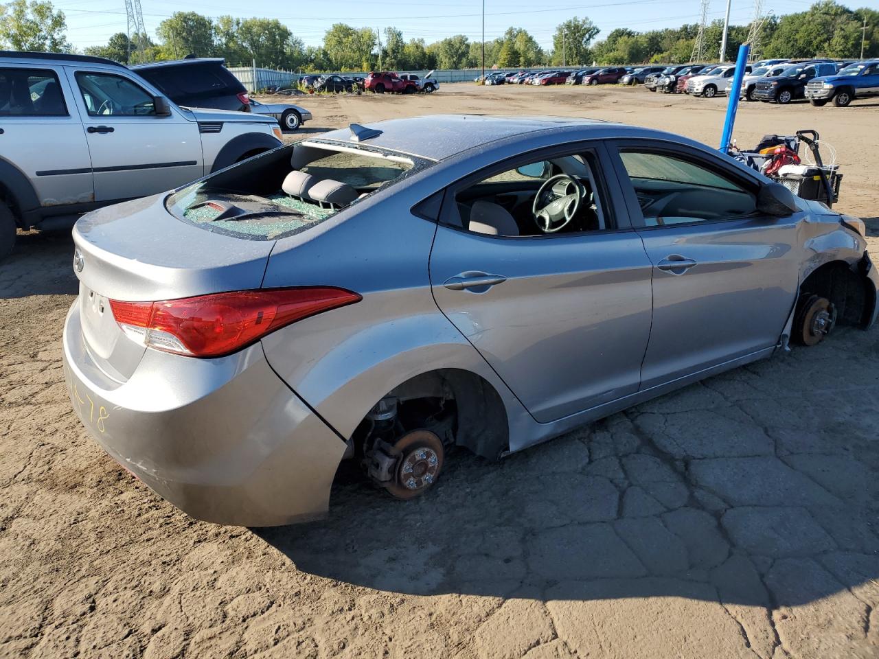 2013 Hyundai Elantra VIN KMHDH4AE9DU503578 Copart auction photo, all over / vandalism damage thumbnail 3