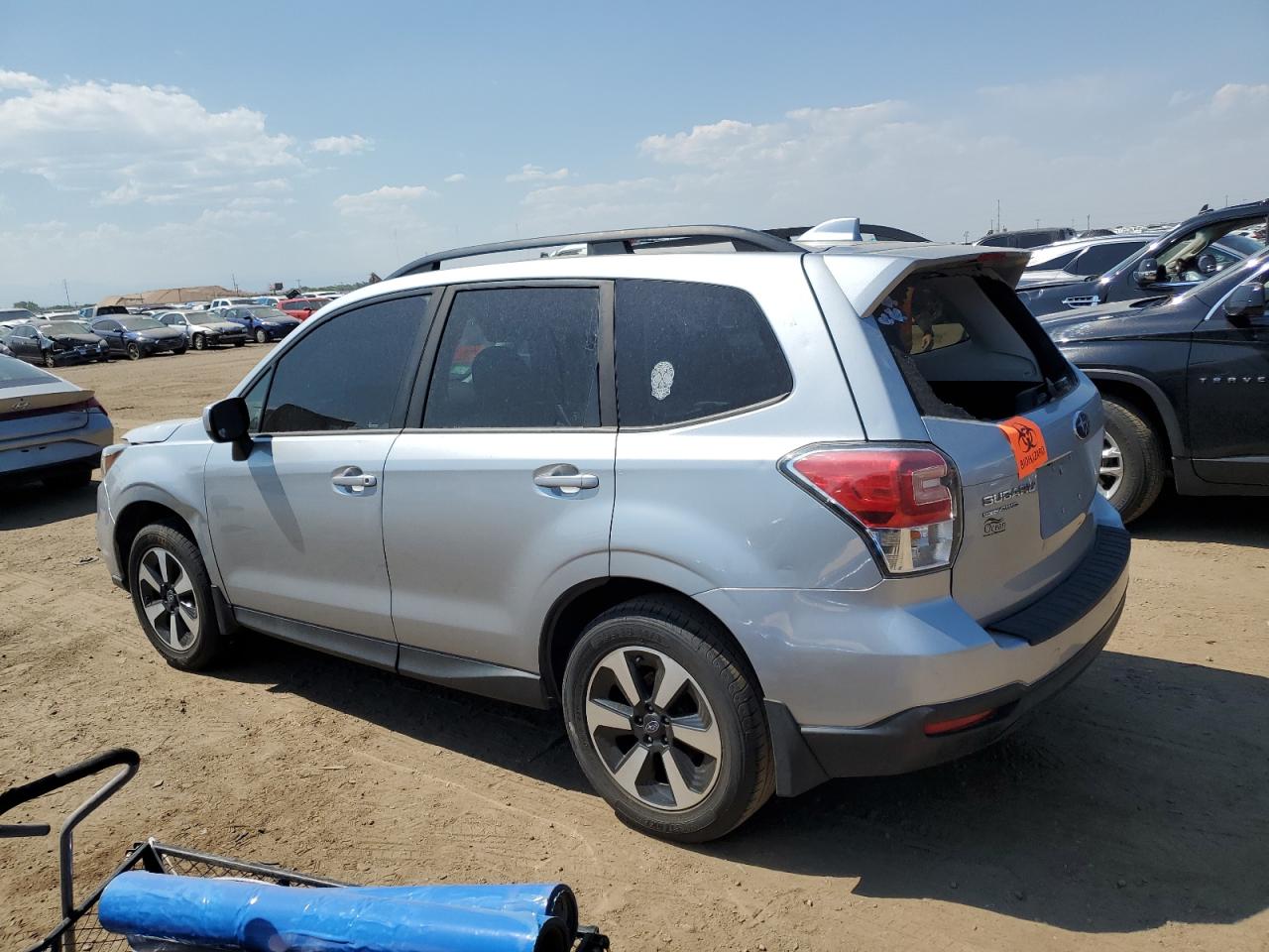 2018 Subaru Forester VIN JF2SJAEC5JH476585 Copart auction photo, vandalism / hail damage thumbnail 2